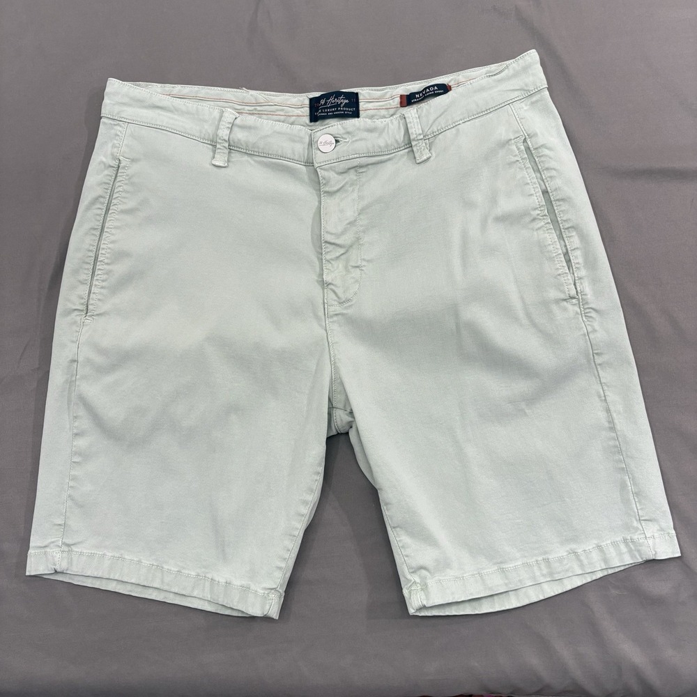 34 Heritage Men's Luxury Soft Touch Nevada Chino Shorts Sage Green Size 35